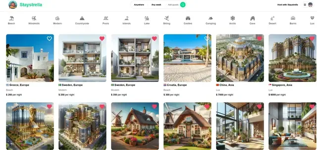 Staystrella vacation rental platform